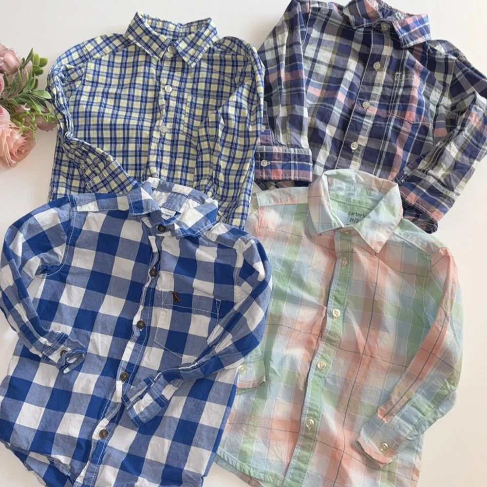 Carter’s Boys Cotton Button Down Shirt 2T Spring Shirt Easter Boys Shirt